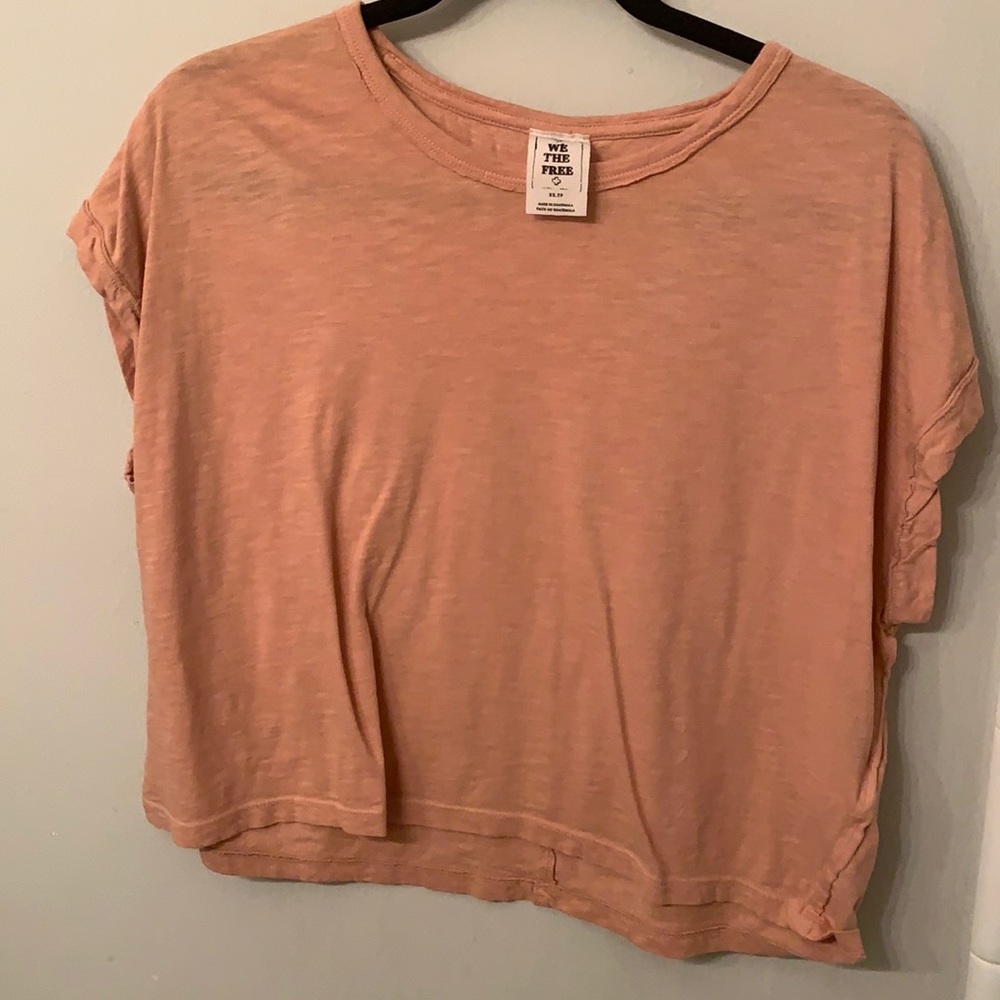 We the free box cut t-shirt, pale orange.